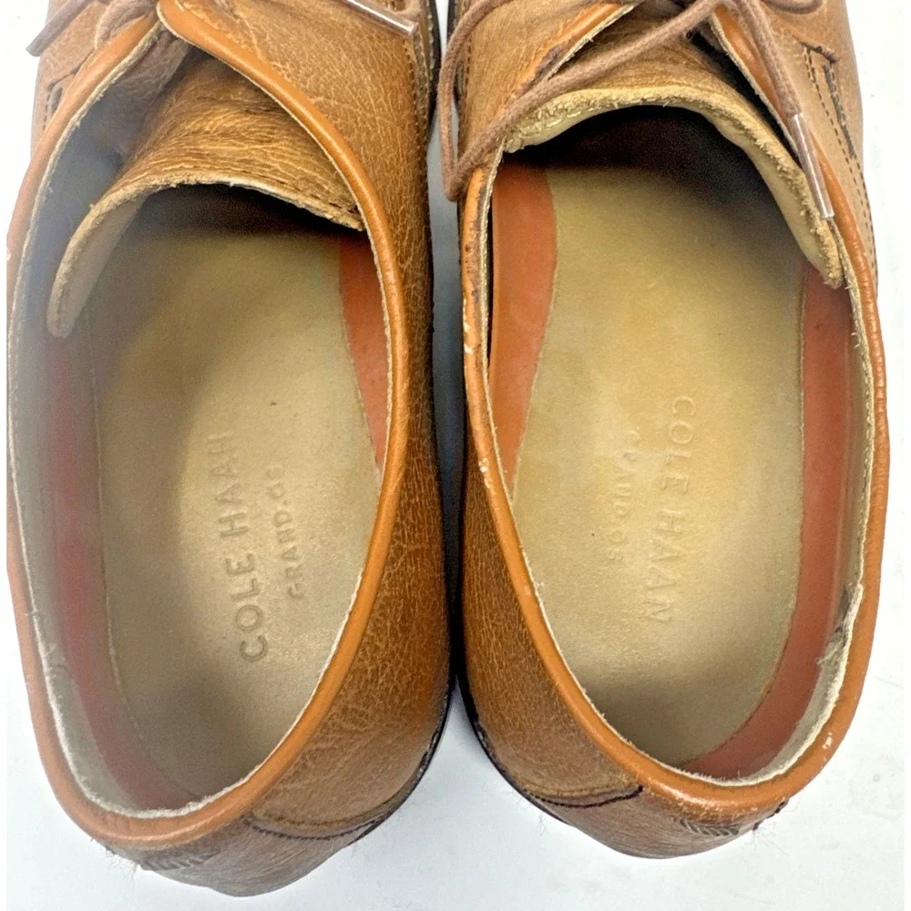 Cole Haan Grand.OS Men's Size 9.5  Tan Leather Oxford C12229
